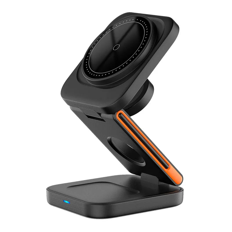 Carregador Wireless 3 em 1 Magnético Dobrável — iPhone + Apple Watch + AirPods
