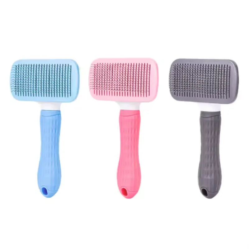 Escova Auto-Clean Pet — Botão Ejetor de Pelo para Cão e Gato