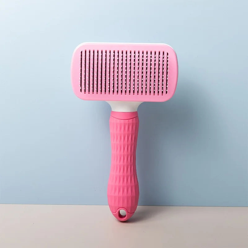 Escova Auto-Clean Pet — Botão Ejetor de Pelo para Cão e Gato