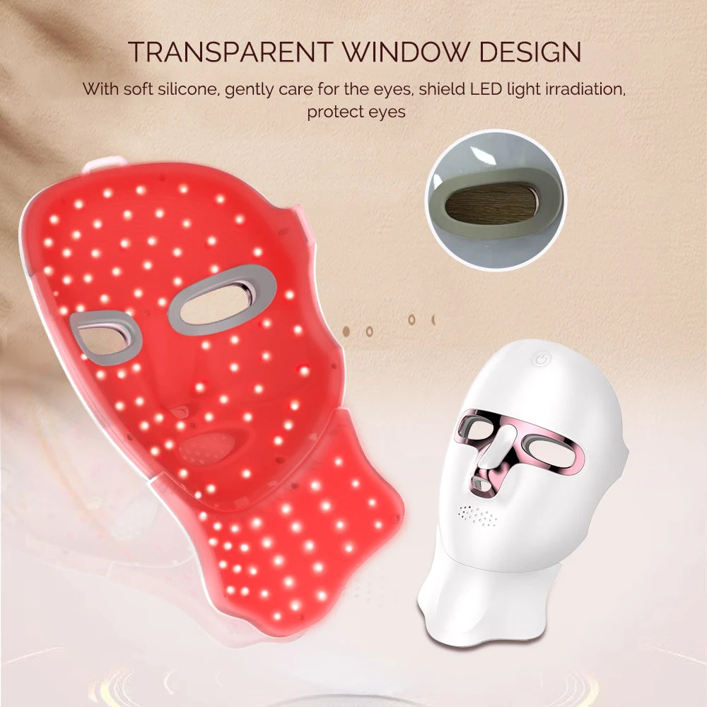 Máscara LED Facial 7 Cores — Silicone Flexível + 3 Intensidades