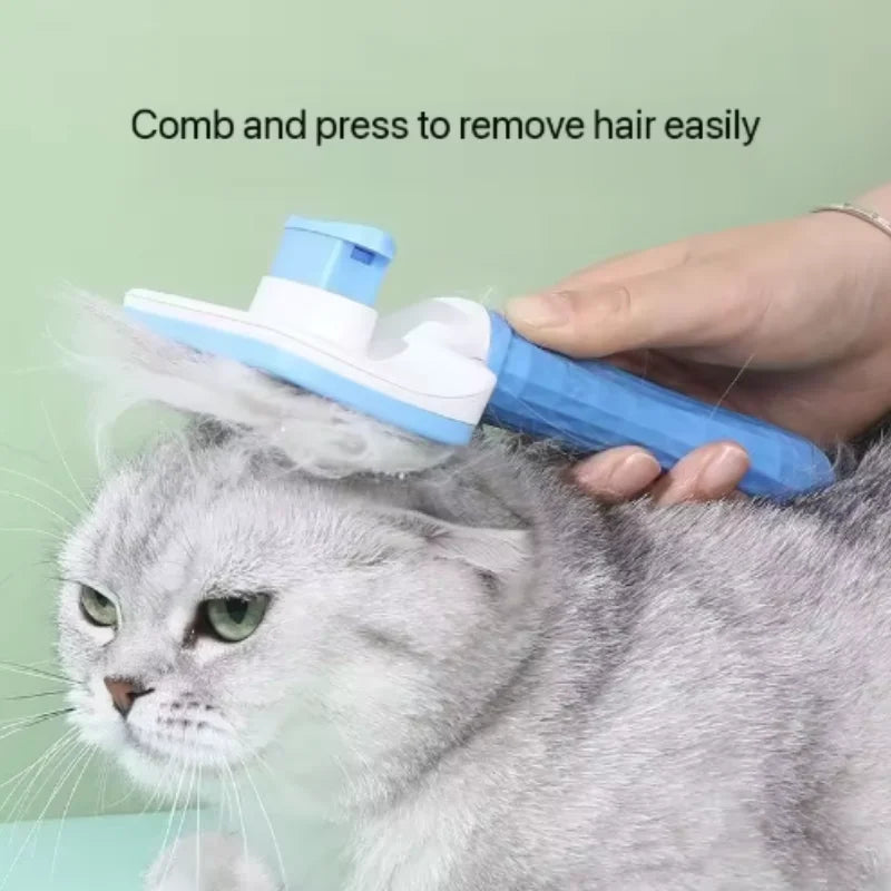Escova Auto-Clean Pet — Botão Ejetor de Pelo para Cão e Gato