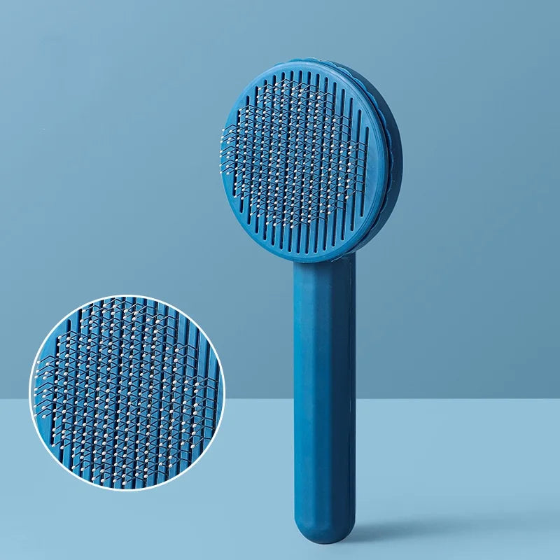 Escova Auto-Clean Pet — Botão Ejetor de Pelo para Cão e Gato