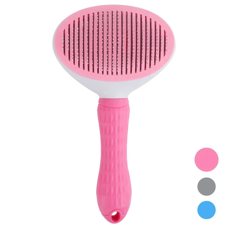 Escova Auto-Clean Pet — Botão Ejetor de Pelo para Cão e Gato
