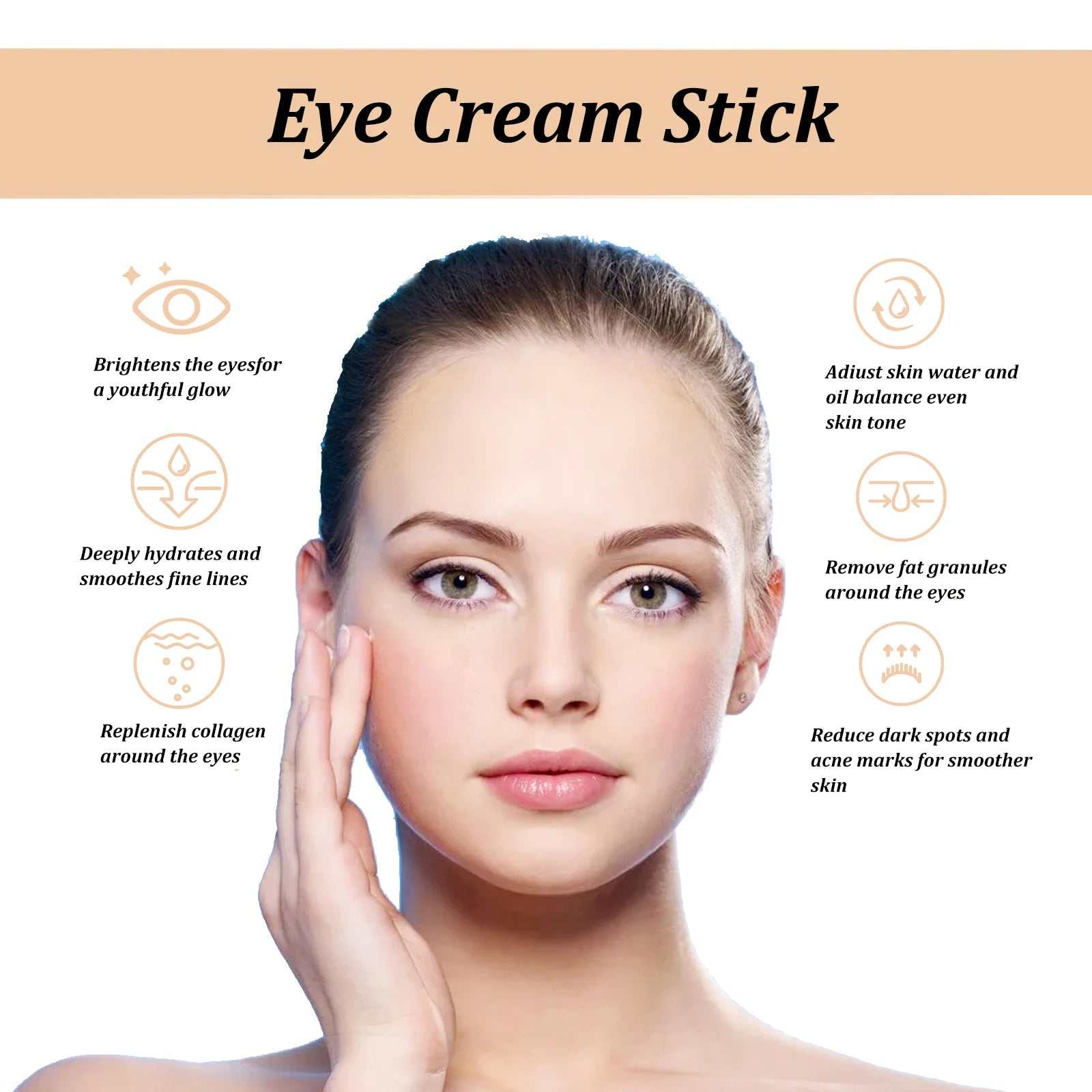 Stick Creme Anti-Olheiras Caracol — Colágeno + Hidratação