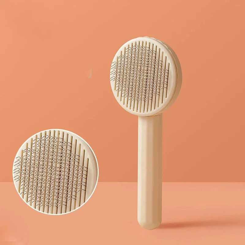 Escova Auto-Clean Pet — Botão Ejetor de Pelo para Cão e Gato