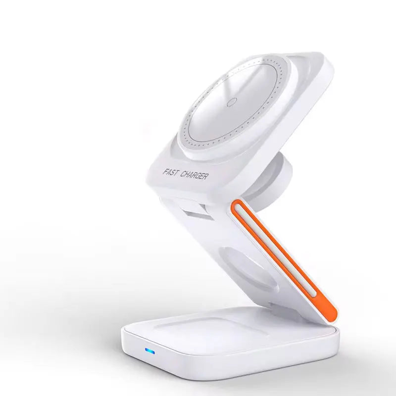 Carregador Wireless 3 em 1 Magnético Dobrável — iPhone + Apple Watch + AirPods