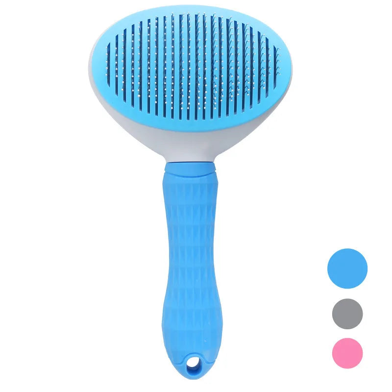 Escova Auto-Clean Pet — Botão Ejetor de Pelo para Cão e Gato
